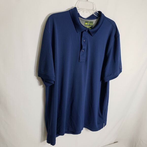 G.H. Bass & Co. Mens Sz XL Polo Shirt Pique Performance Rugby Blue Short Sleeve - Picture 4 of 8